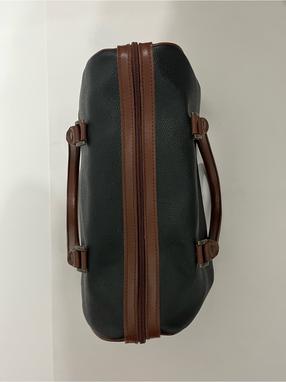 Vintage Esprit Black and Brown Leather-Trim Shoulder Bag - Picture 3 of 3